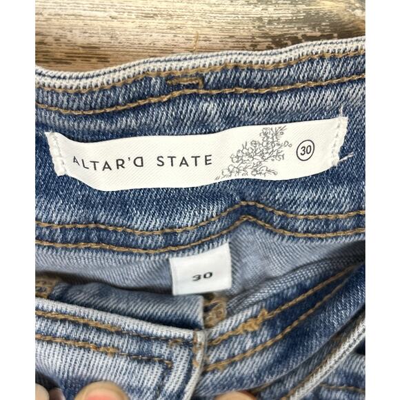 Altar’d State Women’s 30 Blue Flared Leg Boho Denim Jeans Casual - Picture 4 of 7